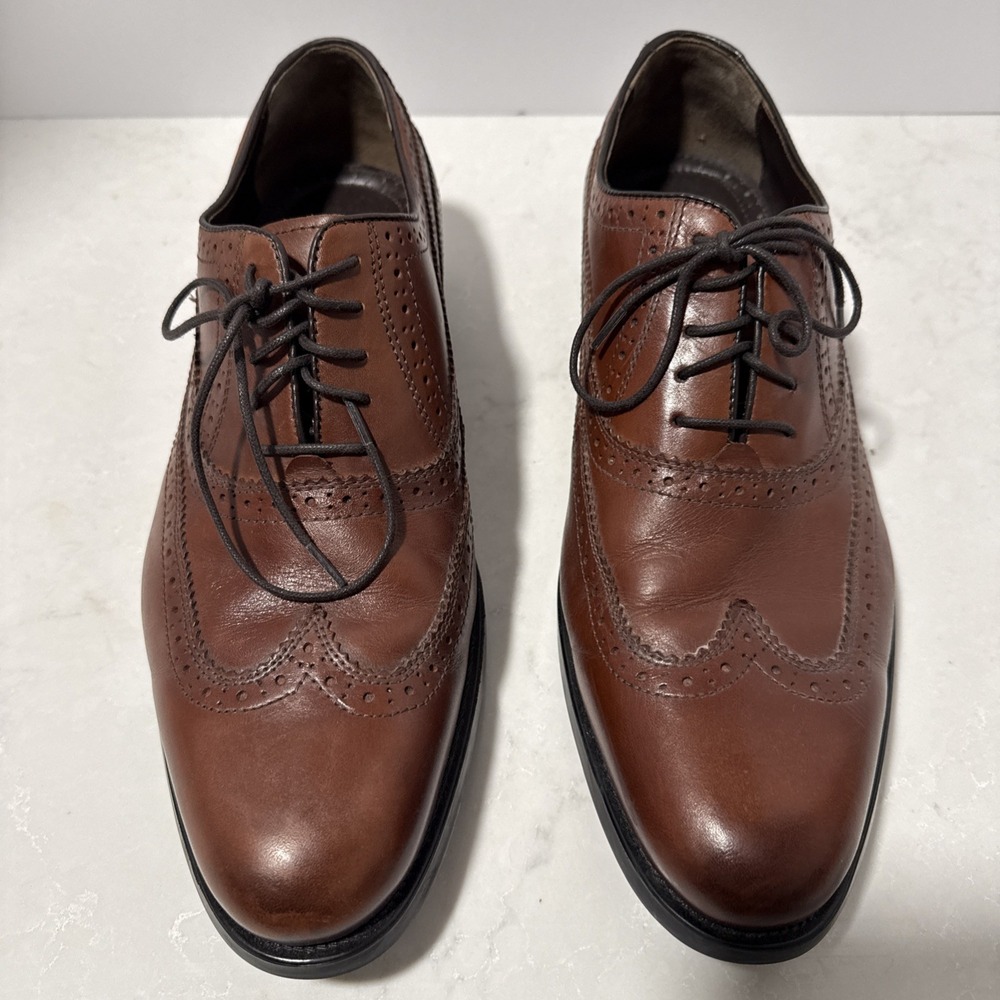 Johnson & Murphy   Wingtip Leather Oxford Brown Size 11 1/2 Excellent